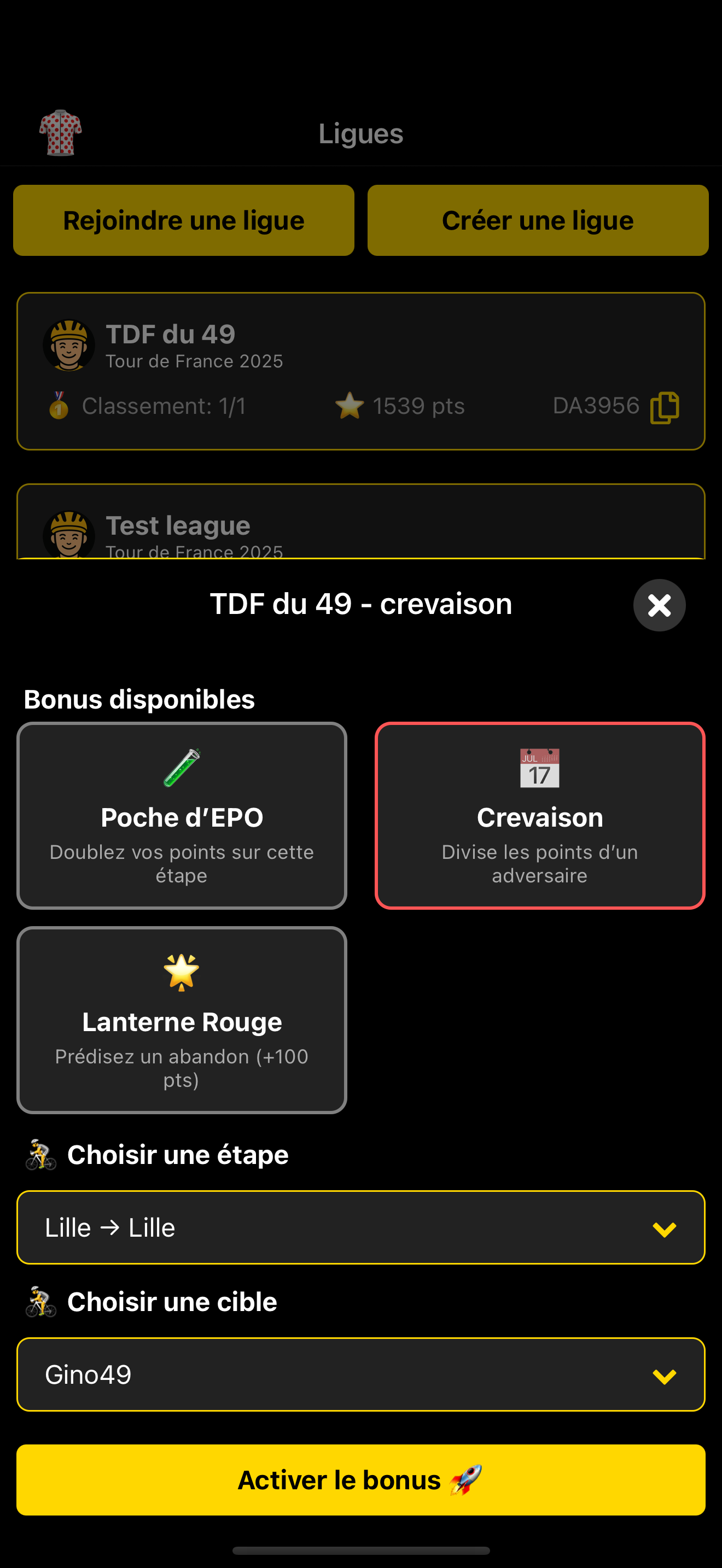 Défie tes amis ou la communauté